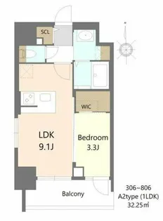 S-RESIDENCE松屋町asence【7階】の間取り