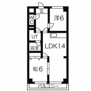 スカイハイツ塚本【4階】の間取り