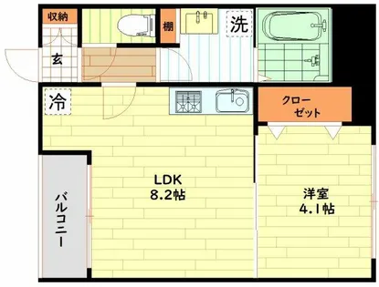 大阪府大阪市都島区都島北通1丁目【アパート】の間取り