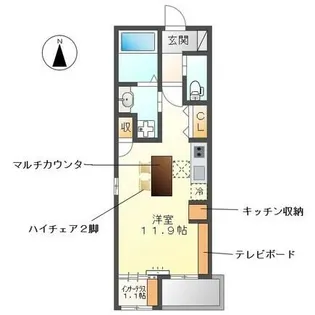 トウリ ルームズ徳川東【2階】の間取り