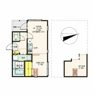 ハーモニーテラス中加賀屋【1階】の間取り