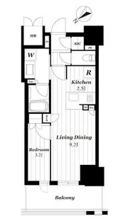 ローレルタワー名古屋千種【6階】の間取り