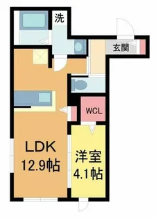オリビア苦楽園【103号室】の間取り