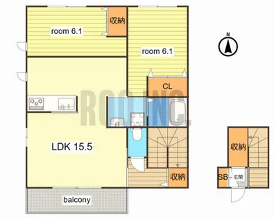 シャーメゾンリエート【0201号室】の間取り