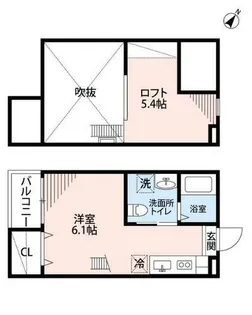 ホワイトアゲート【2階】の間取り