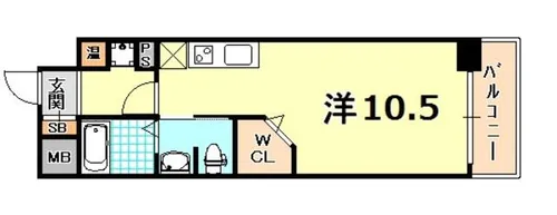 ラ・ウェゾン湊川公園【8階】の間取り