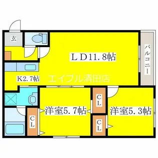 ライトベル共栄町【3階】の間取り
