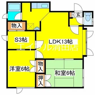 コーポ柏葉【102号室】の間取り