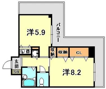 ブルームライフ兵庫【7階】の間取り