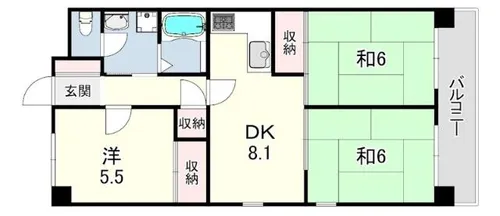 メゾンデール塚口【3階】の間取り