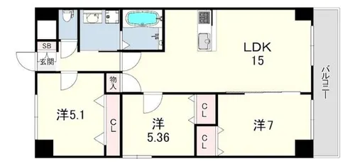 GROOVE上甲子園レジデンス【2階】の間取り