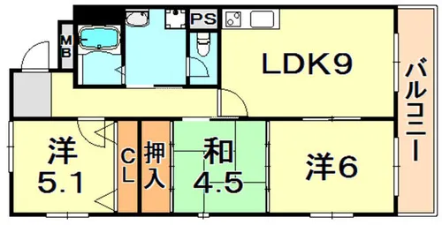 フェニックス本山【3階】の間取り