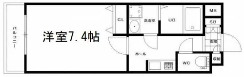 サムティ北梅田VESSEL【10階】の間取り