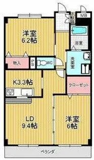フローラ池上台【4階】の間取り