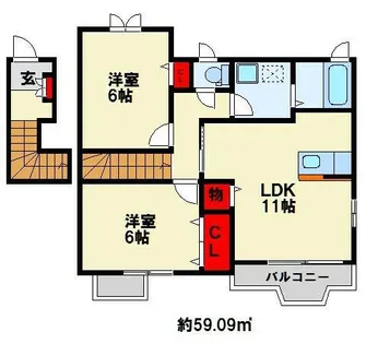 ソレーユ上曽根 A棟【2階】の間取り