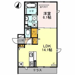 ルナピエーナ B棟【107号室】の間取り