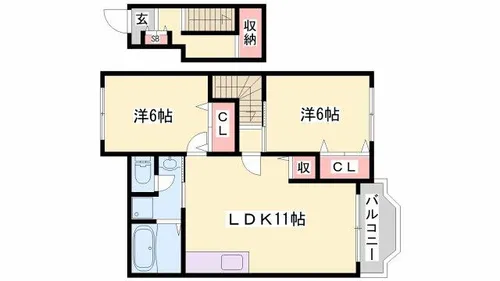 サンコート【D202号室】の間取り