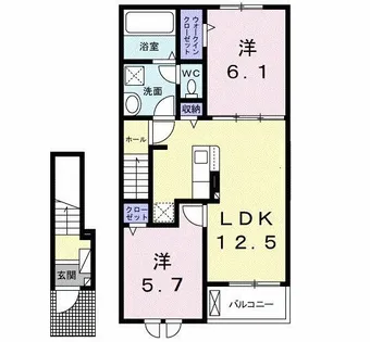 ラ・カーサセレーナ【2階】の間取り