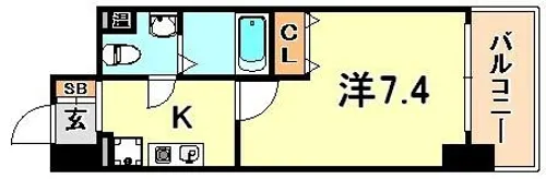 ベルトピア門口【4階】の間取り