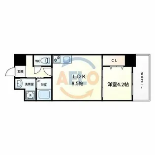 グランパシフィック帝塚山innovation【8階】の間取り