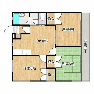 エステートピア二色ノ浜【2階】の間取り