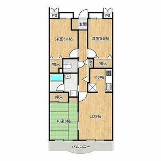 グリーンパーク樽井【1階】の間取り