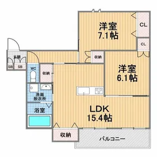 GRAN EIGHT KOSHIEN TOZAKI【3階】の間取り