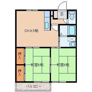 コーポ三奈木【102号室】の間取り