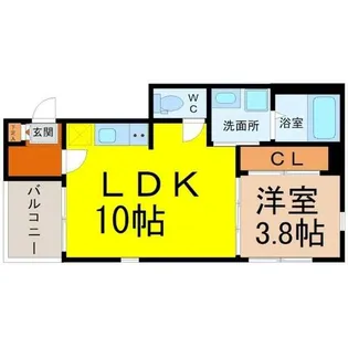ハーモニーテラス自由ケ丘【302号室】の間取り
