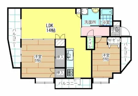 ハイネス若園【7階】の間取り