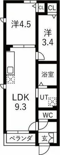 apartment宝生町【3階】の間取り