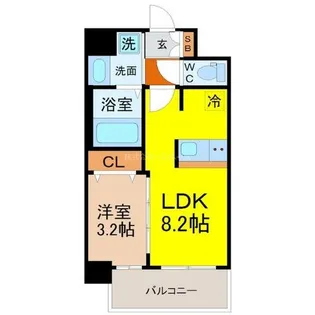 メイクス今池02(イマイケツー)【8階】の間取り