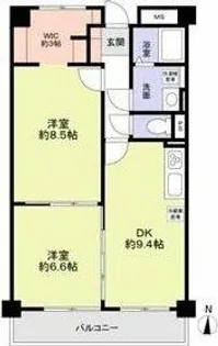 プライム八田【4階】の間取り