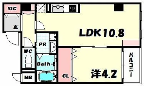 WELLBEAR新神戸【2階】の間取り