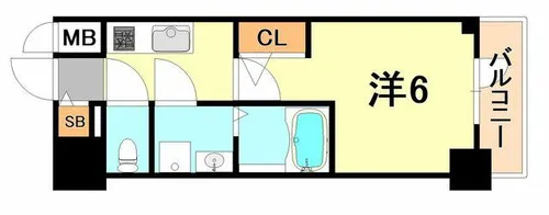 エスリード神戸レジデンス【6階】の間取り
