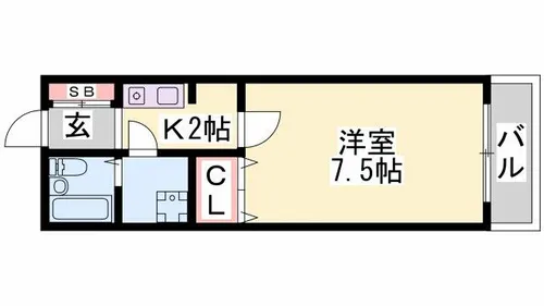 たつの市 TNマンション【1-B号室】の間取り