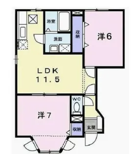 シャルマン北野A【1階】の間取り