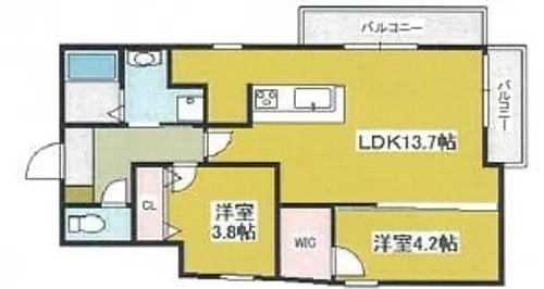 コティ加古川Ⅱ【3階】の間取り