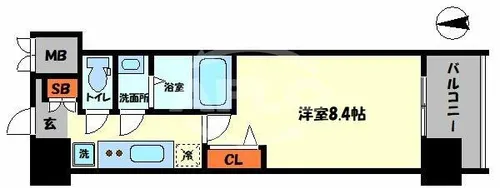 SPLENDIDE NAMBAⅢ【4階】の間取り