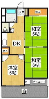 泉ヶ丘コーポラスB棟【1階】の間取り