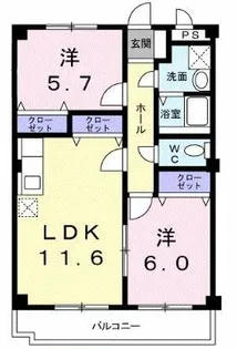 シャンブル21【106号室】の間取り