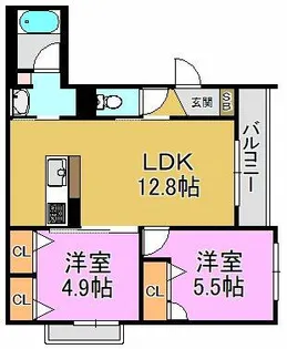 シャーメゾン セレナ ヴィラ小阪E【2階】の間取り