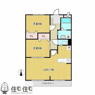 萩野マンションB棟【102号室】の間取り