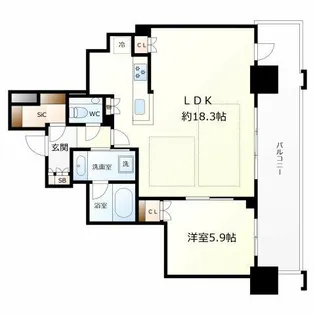 ブランズタワー梅田North【35階】の間取り