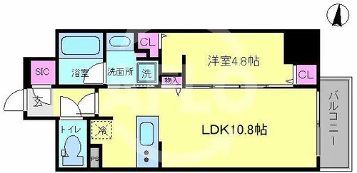 アーバネックス京町堀【11階】の間取り