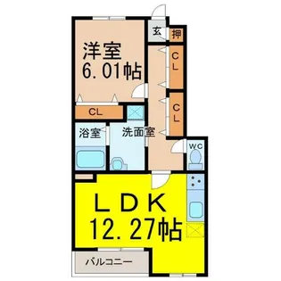 アンプルール リーブル 高柳【1階】の間取り