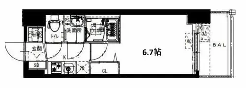 Alivis福島海老江【7階】の間取り