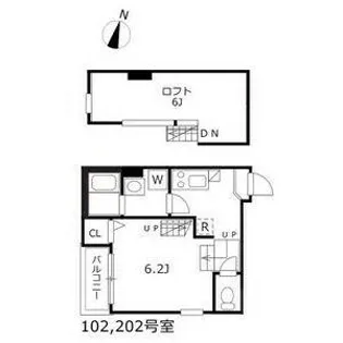 クオーレ名古屋【102号室】の間取り