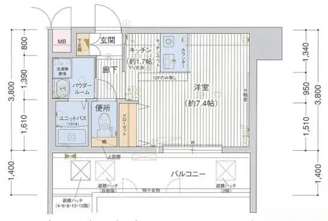 プレサンス鶴舞駅前ブリリアント【8階】の間取り
