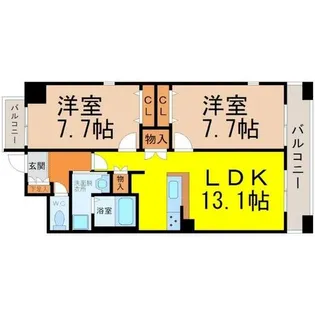 フォレスト白鳥【6階】の間取り